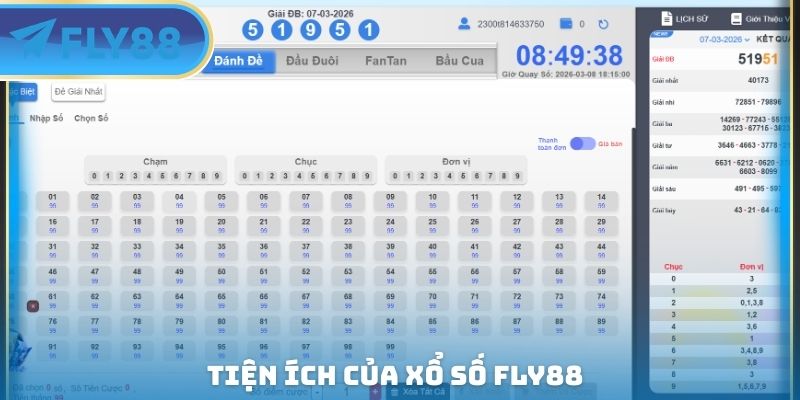 tiện ích của xổ số fly88