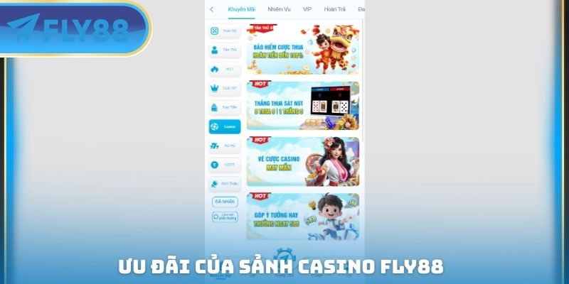 ưu đai của sảnh casino fly88